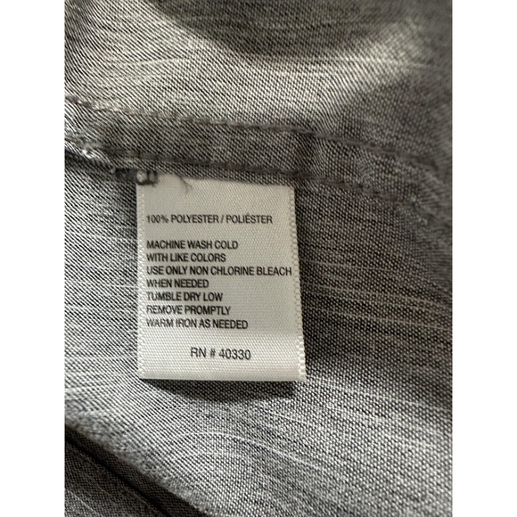 Haggar Shirt Mens XL Gray Short Sleeve Button Up Camp Performance Casual Poly - Picture 3 of 10